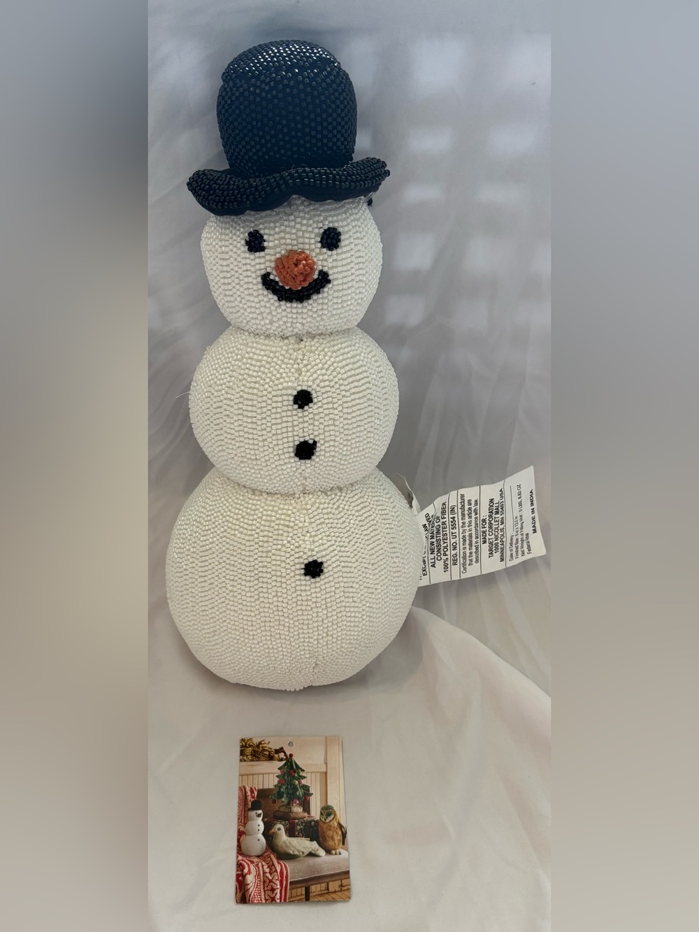 JOHN DERIAN For Target 13" Stuffed Beaded SNOWMAN Christmas DECOR NEW